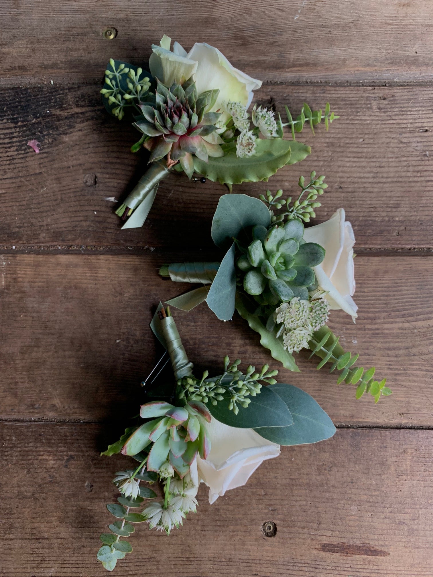 boutonniere succulent Boutonniere, small event order ($2k minimum)